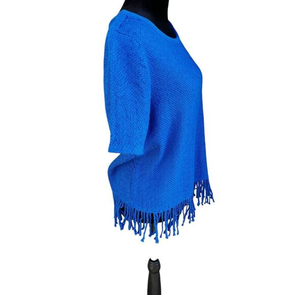 Chicos 0 (XS-4-6) -Women’s top with back zipper, fringe hem short sleeves - Picture 4 of 9